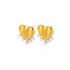 European & American Trendy Heart Earrings with Zircon Inlay - Women's Niche Design