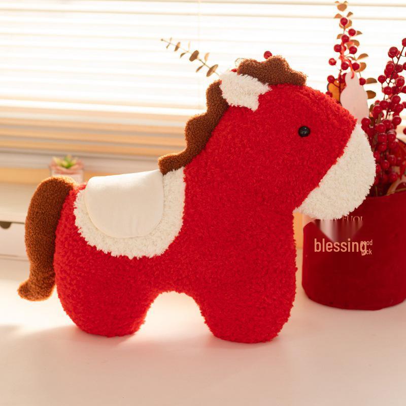 2026 Year of the Horse Chinese Horse Pillow Plush Doll Ornament - Children's New Year Gift