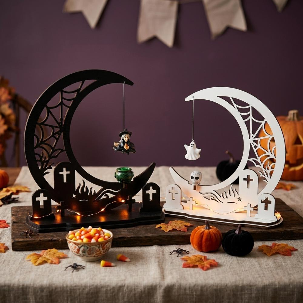 Dark Style Halloween Witch Magnetic Swing Figurine Ghost Hanging Table Ornament  Window Display
