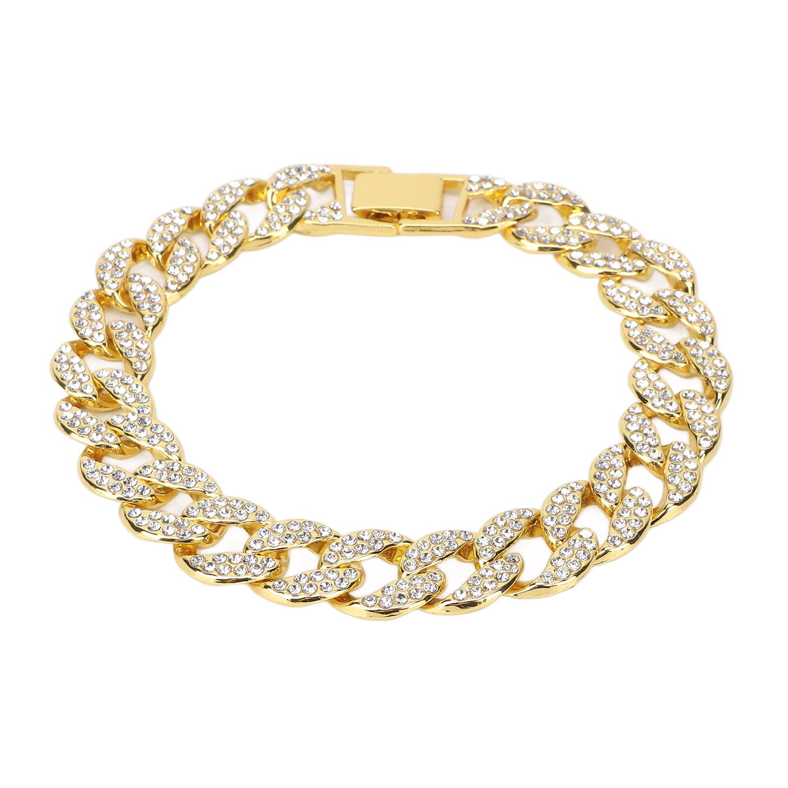 

10 Inch Cuban Link Chain Fashion Lasting Color Retention Brick Hip Hop Bracelet