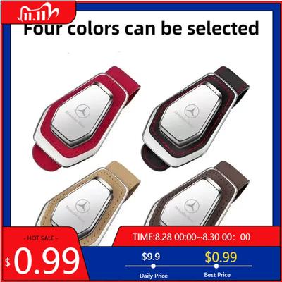 GLC GLB Car Glasses Case Leather Sun Visor Sunglasses For Mercedes-Benz Car Metal Holder Card Ticket Holder Glasses Holder Car
