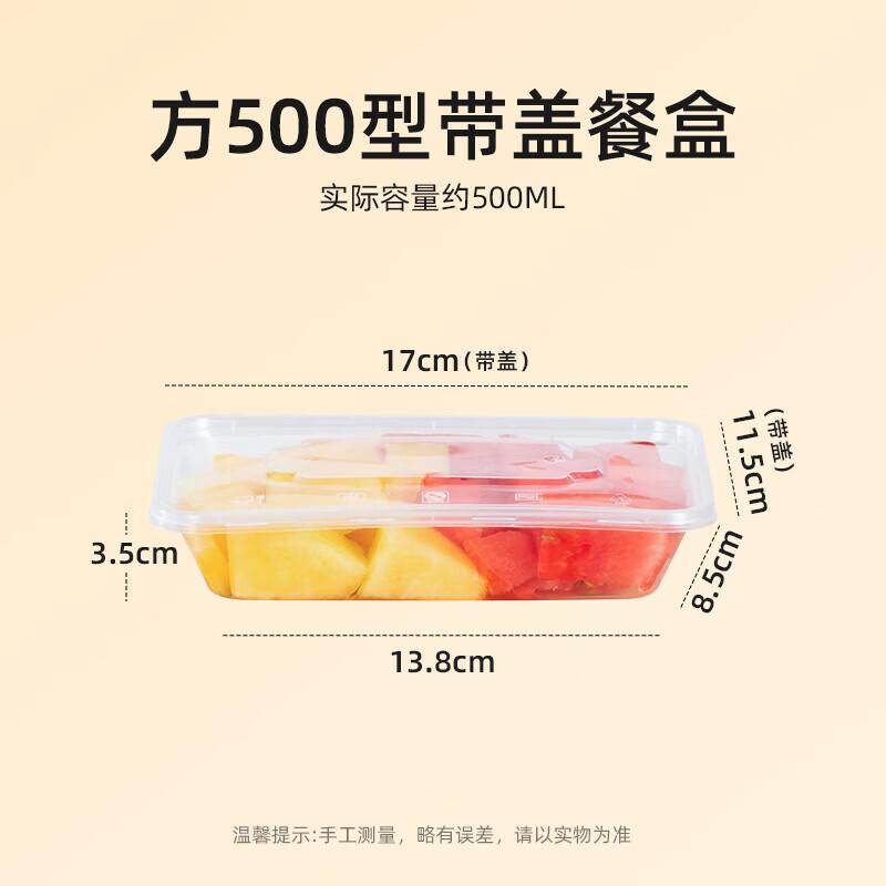 Temeiju Disposable Square Food Containers with Lids