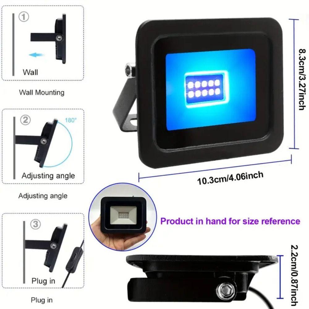 High Power UV LED Floodlight 10W UV Fluorescent Light Portable UVA Floodlight  Party Decoration