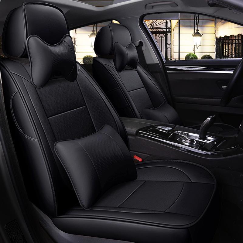 CSL Bamboo Charcoal & Genuine Leather Custom Full Wrap Car Seat Cover Cushion