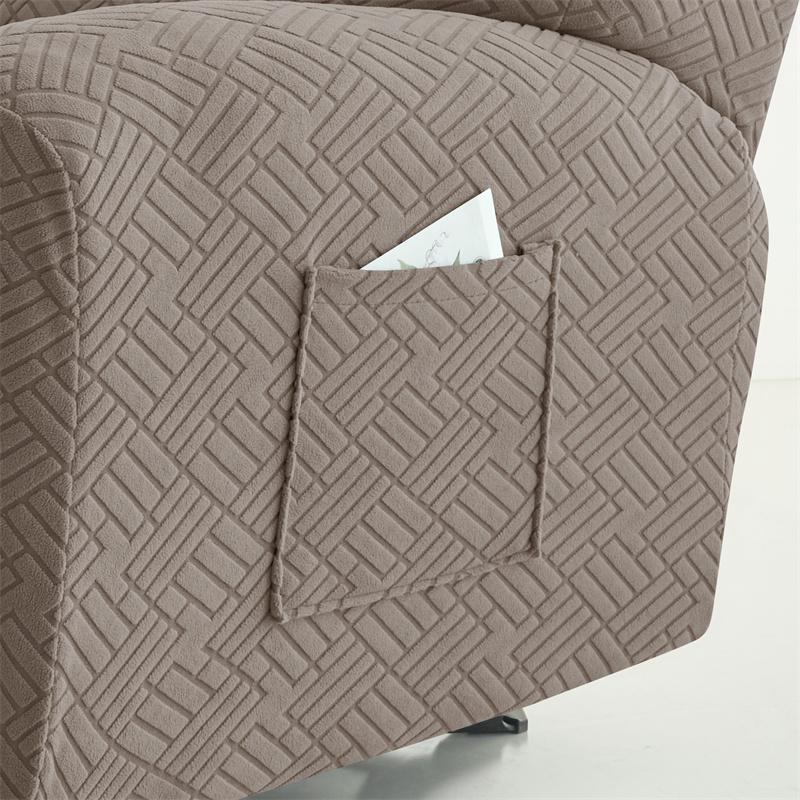 1 Seater Jacquard Recliner Sofa Cover Elastic Split Armchair Cover for Living Room Couch Protector with Storage Pocket