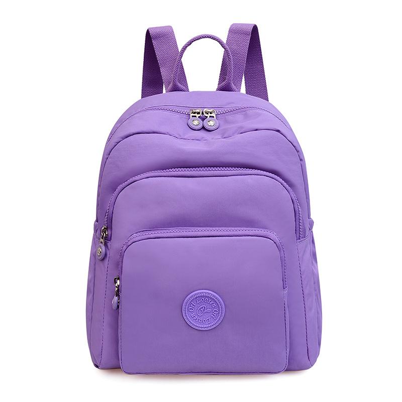 Middle-aged women's backpack new light casual nylon bag solid color multi-layer simple and fashionable small backpack