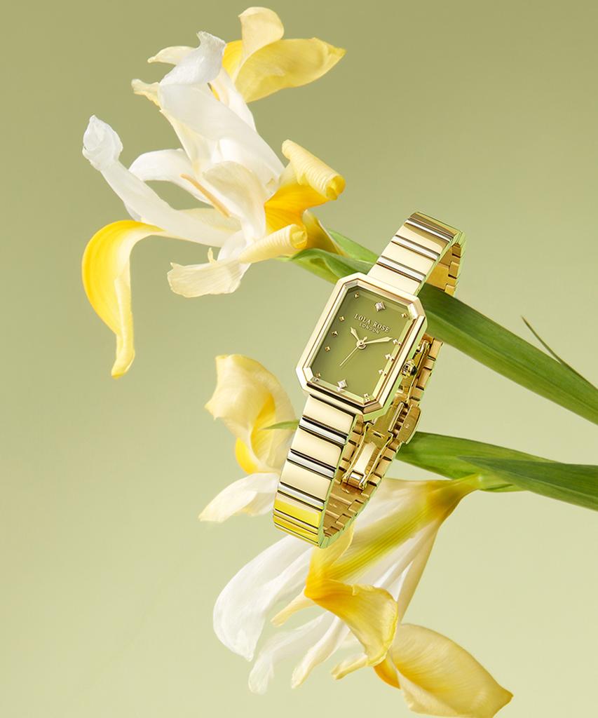 Lollalojeu Ms Lola Green Onyx Square Women'S Metal Watch