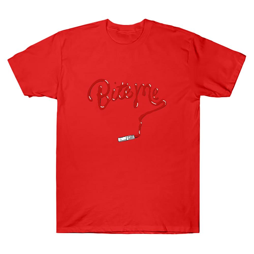 Поцелуй меня Помада Футболка Рене Рапп Модные Графические Футболки Мужчины Женщины Ретро Высококачественный Хлопок Оверсайз Топы Уличная Одежда S