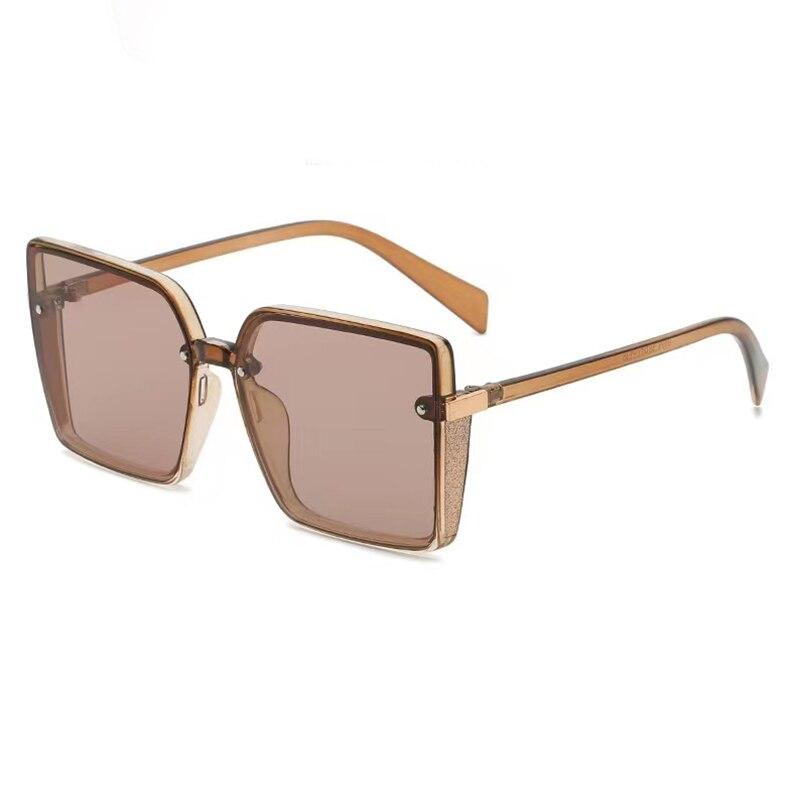New Large-frame One-piece Sunglasses European And American Fashionable Square Frame Sunglasses For Women Colorful Glasses
