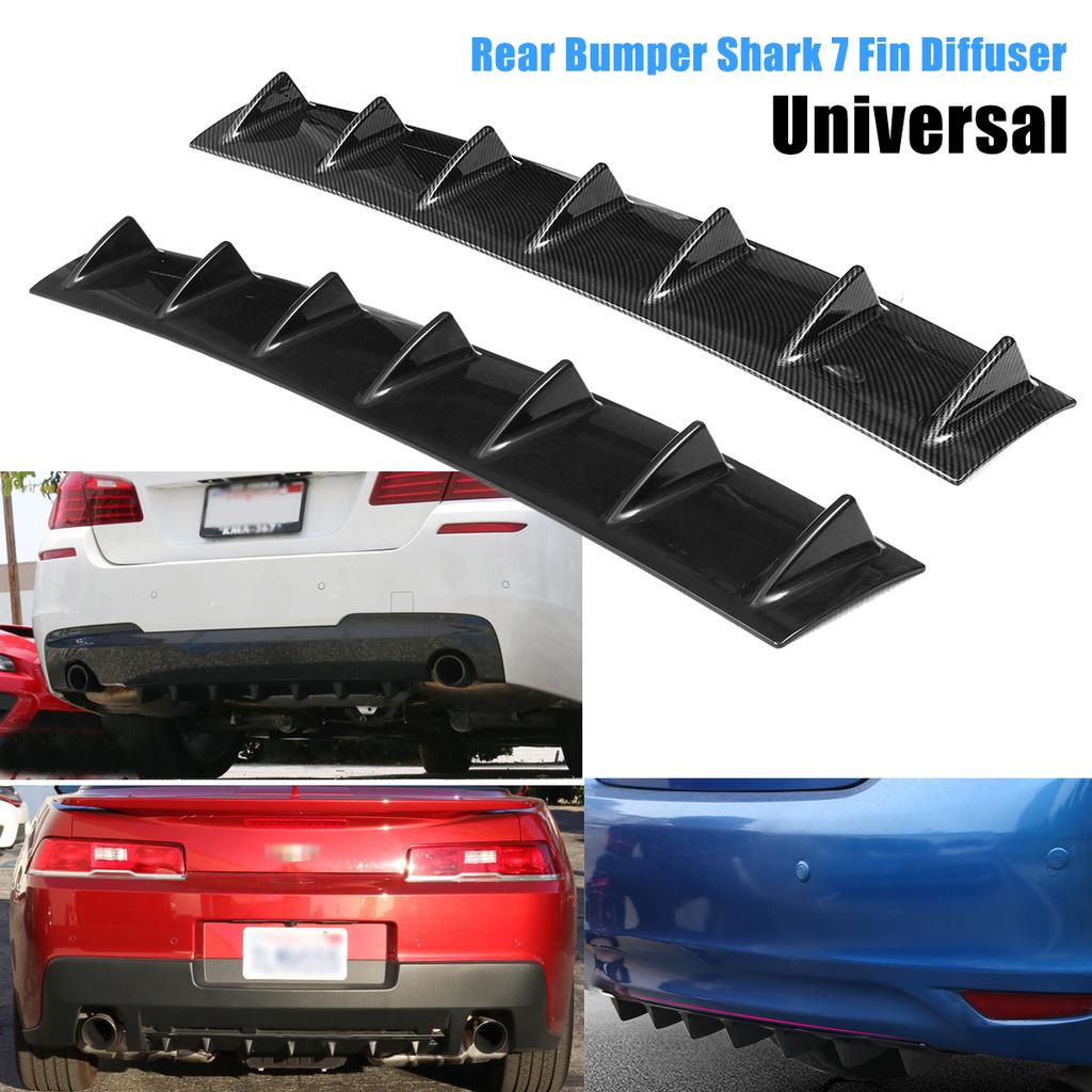 4pcs PVC Car Rear Bumper Diffuser Fin Spoiler Lip Universal Auto Accessory Rear Spoiler