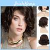 Synthetic Short For White Wig Women Brown Wigs Curly Bob Natural Soft Fluffy Ombre Wavi Wig Cosplay