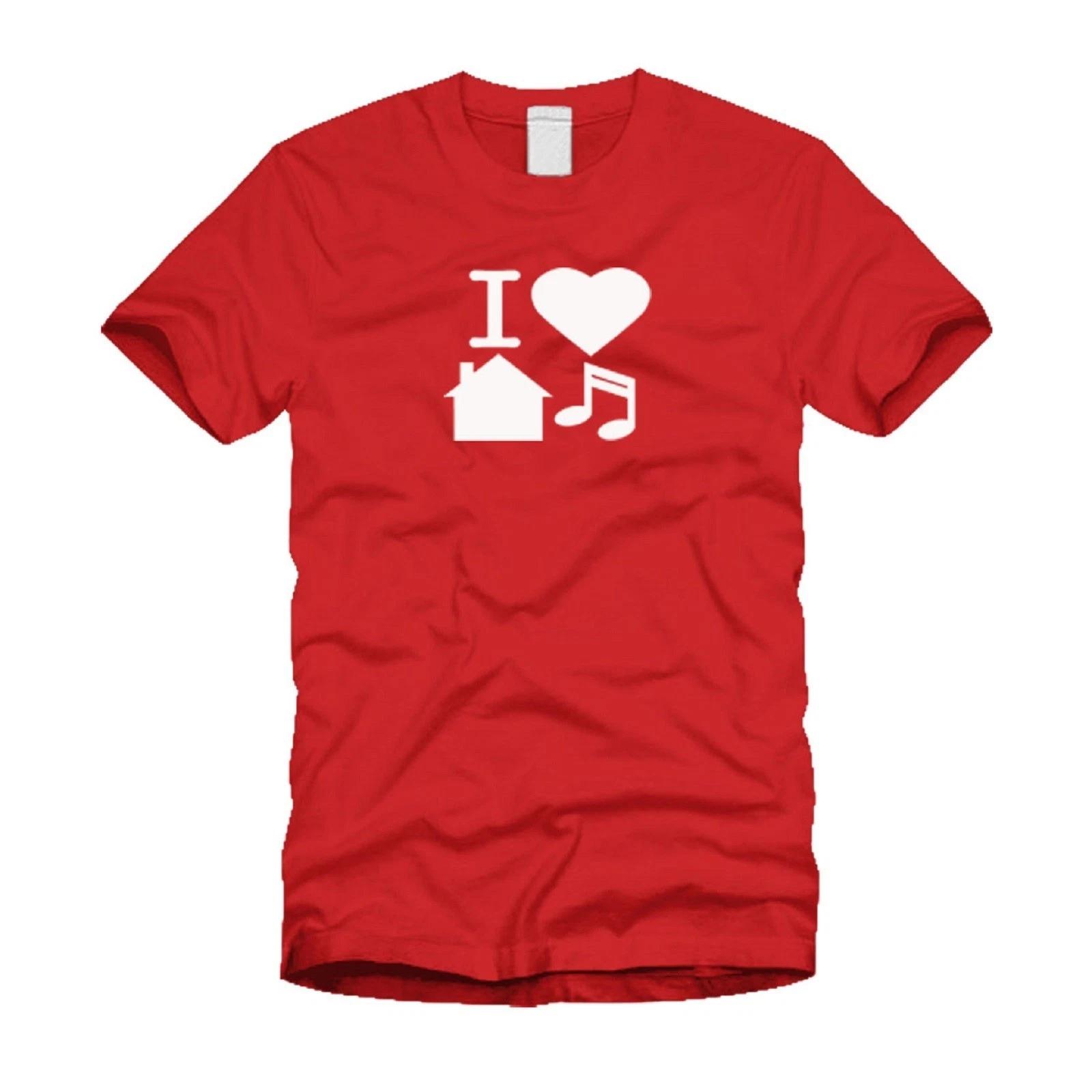 I Love House Music Electric Dance - EDM Stylish Cool Red T-Shirt L