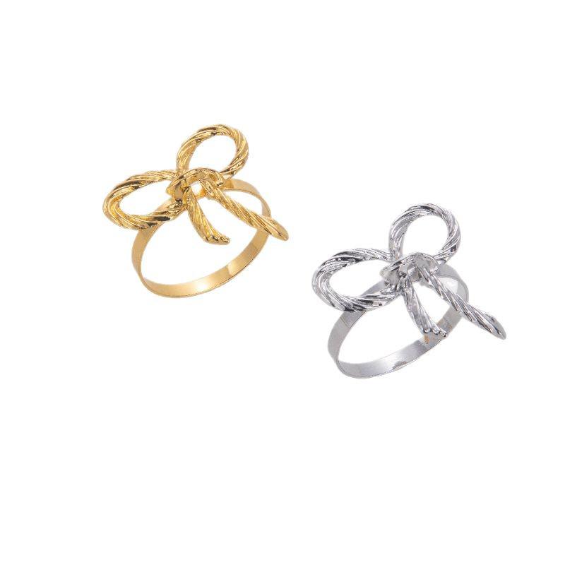 Elegant Gold Bow Tie Napkin Ring - Chic Wedding Table Accessory