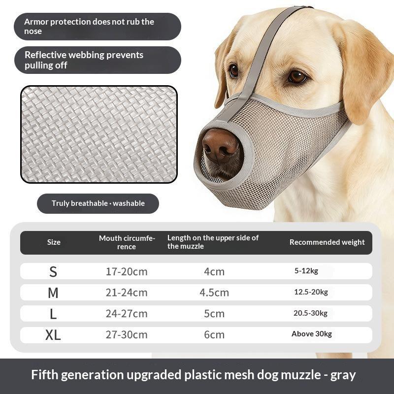 1Pcs Breathable Mesh Dog Muzzle Anti Bite Barking Soft Adjustable Pet Muzzle For Medium Large Dogs Training Walking Outdoor Use