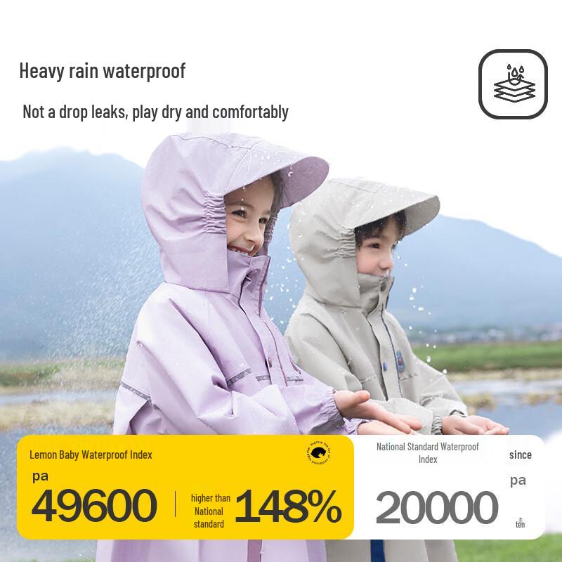 Kids' Waterproof Raincoat with Schoolbag Cover