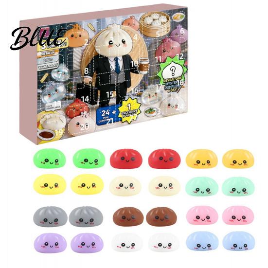 Slow Rebound Stress Toy Set 24 Day Advent Calendar Ball Dumpling Countdown Relief Soft Pinch