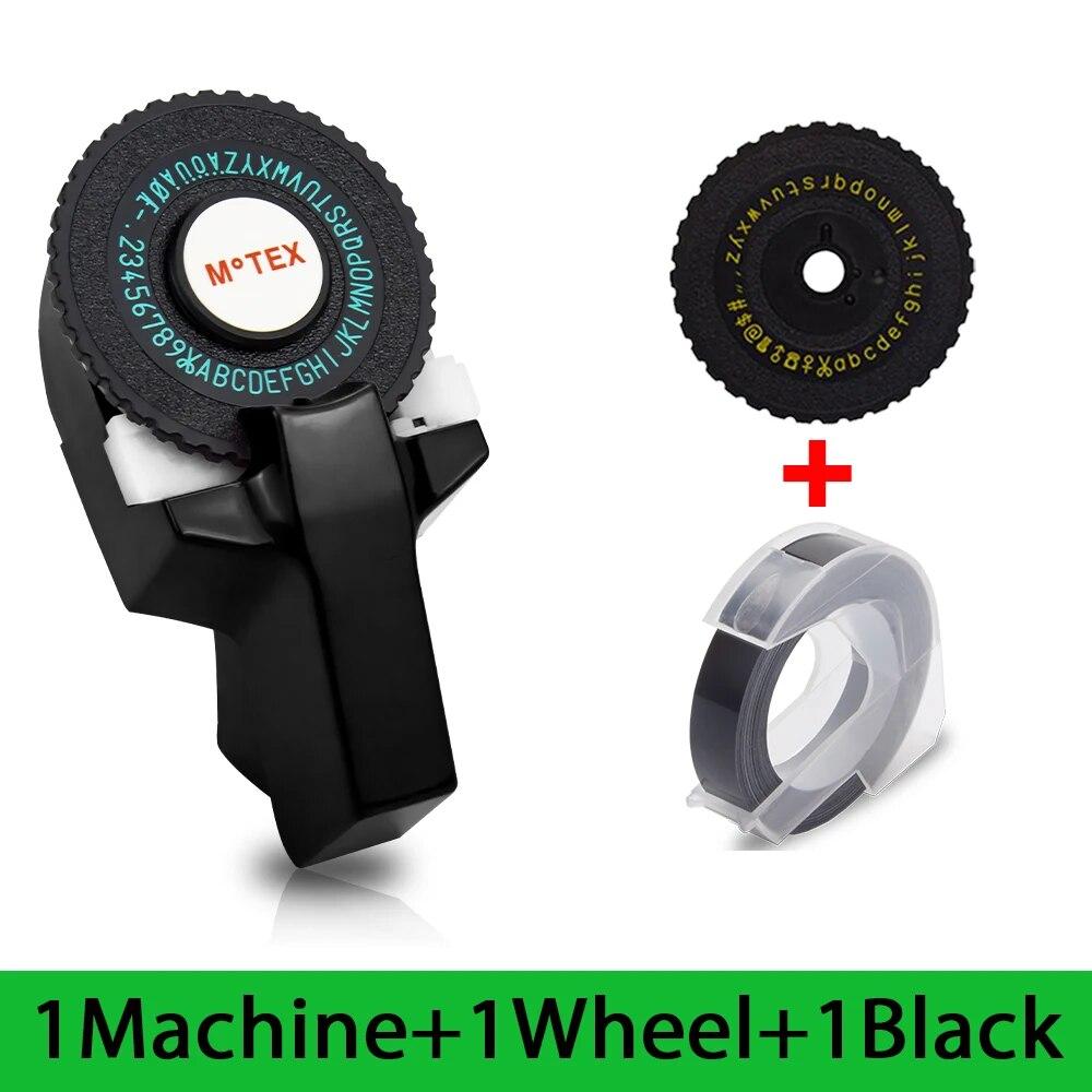 3D DIY Manual MOTEX E101 Label Maker with 3D Embossing Tape 9mm Black Tape for DYMO Manual Embossing Label Maker Typewriter