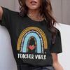 Womens Rainbow Teacher Graphic TShirt S Style Casual Vintage Printed Fashion Top for Ladies Modal Fabric