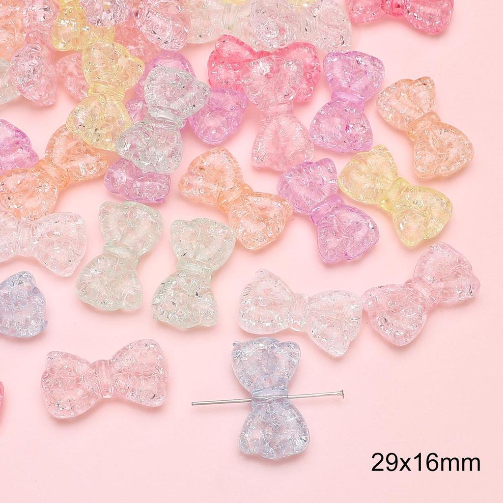 Acrylic Crack Pattern Beads for Handmade Bear Bow Jewelry