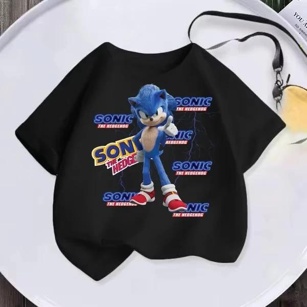 Sonic Hedgehog Kids Tshirt Kawaii Anime Kids Cartoon Tshirt Game Short Sleeve Casual Clothing Girls Boys Tshirt Top