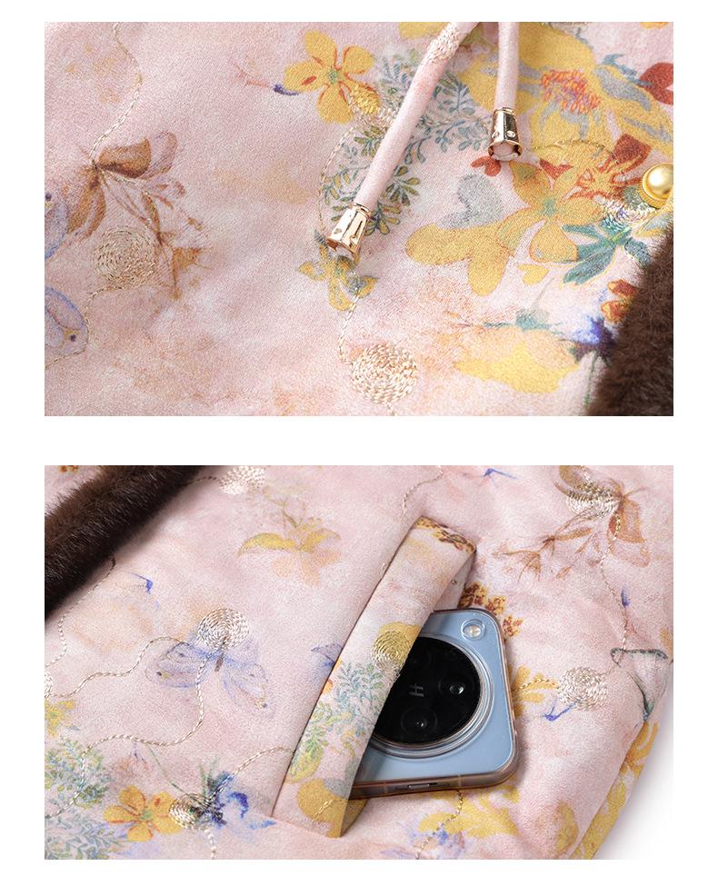 2025 New Style Winter Velvet Cotton Jacket for Middle-Aged & Elderly Women: Short, National & New Chinese Style.