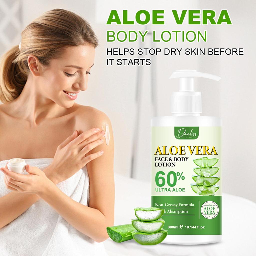 Aloe Vera Face & Body Cream - Soothes Skin Irritations and Burns, Moisturizes Skin and Improves Skin Tone - Hydration for Dry Skin,300ml