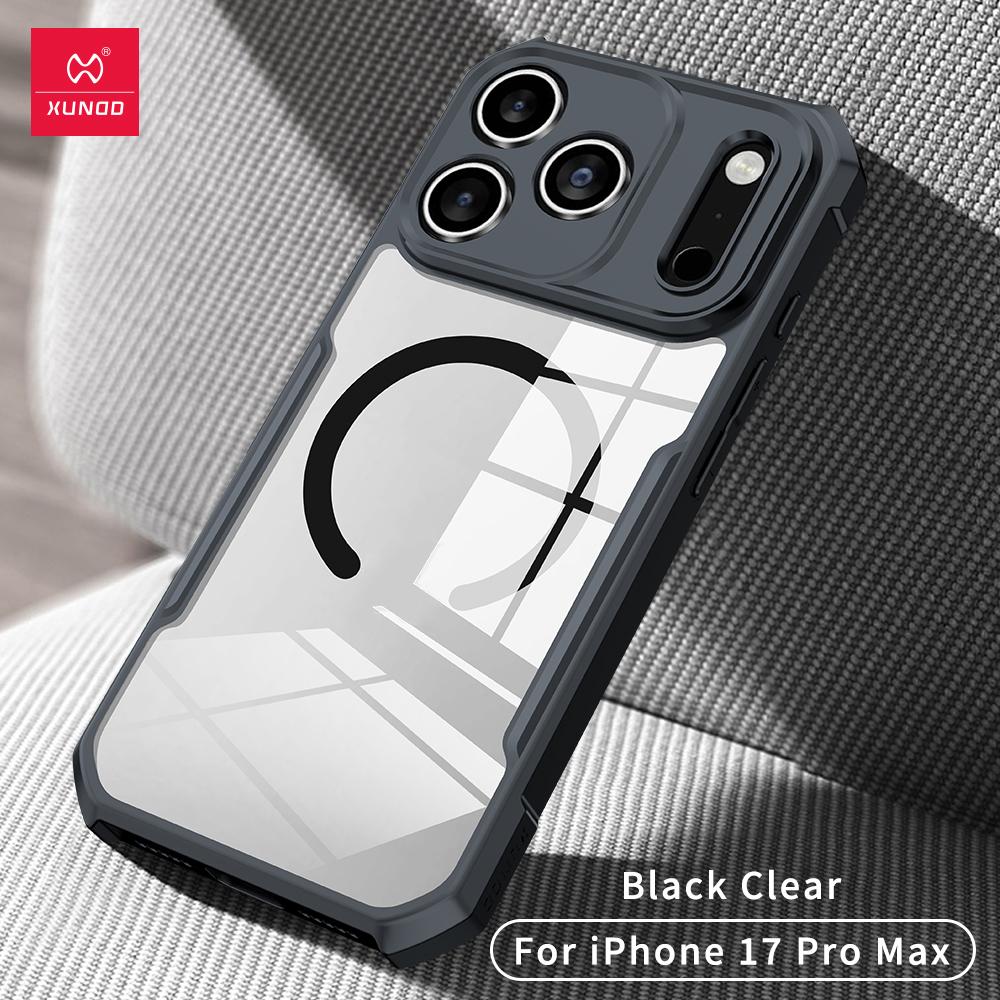 

XUNDD Чехол для iPhone Air iPhone 17 Pro Max Airbag Защита от падений Задняя крышка Защитные чехлы Прозрачный корпус С магнитным кольцом For iPhone 17 Pro Max чёрный