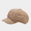 Women's Autumn & Winter British-Style Versatile Wool Beret Visor Hat - Face-Slimming Warm Octagonal Hat, Large Head  Newsboy Cap