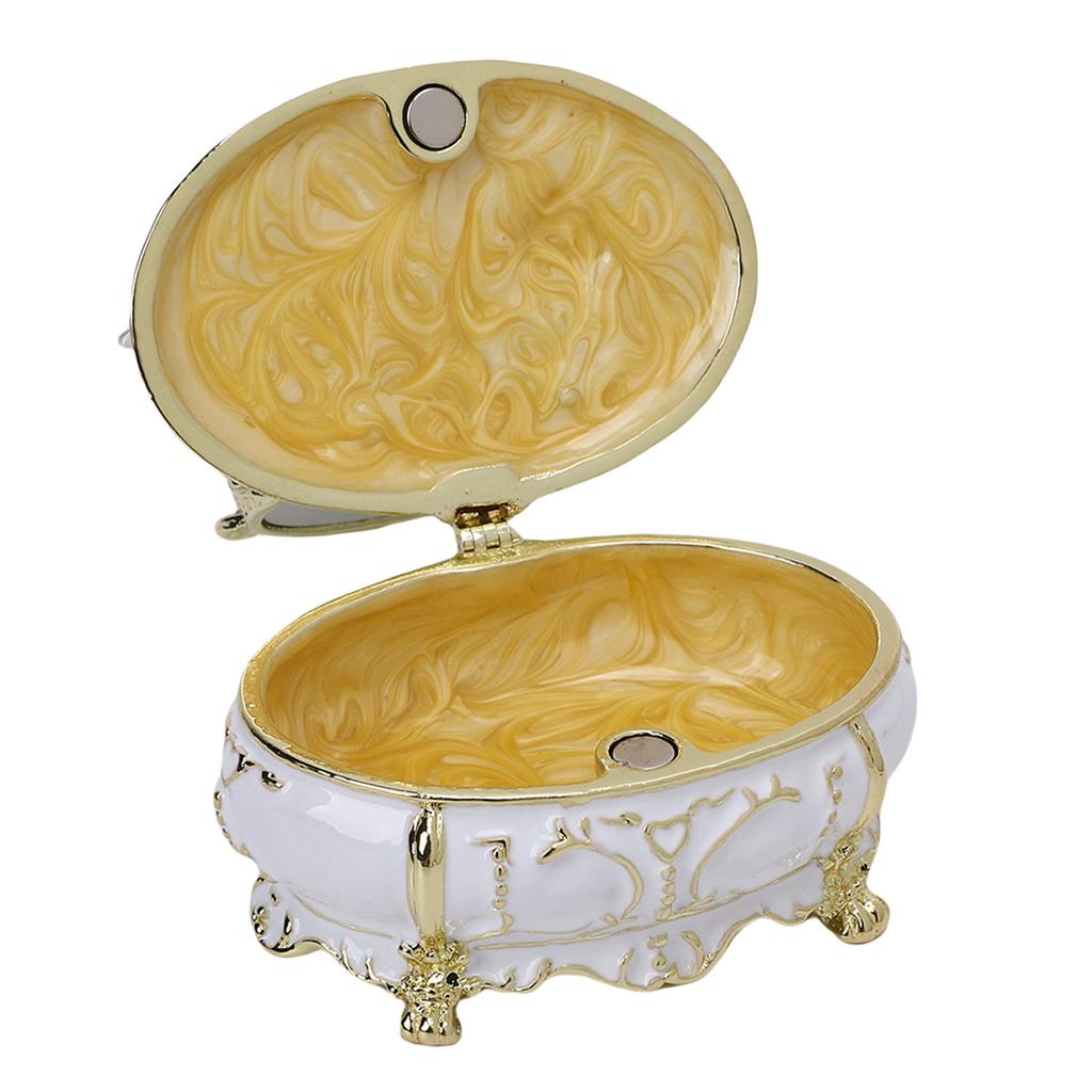 Dressing Table Shaped Trinket Box Decorative Hand Painted Metal Enamel Jewelry   for Rings Bracelets
