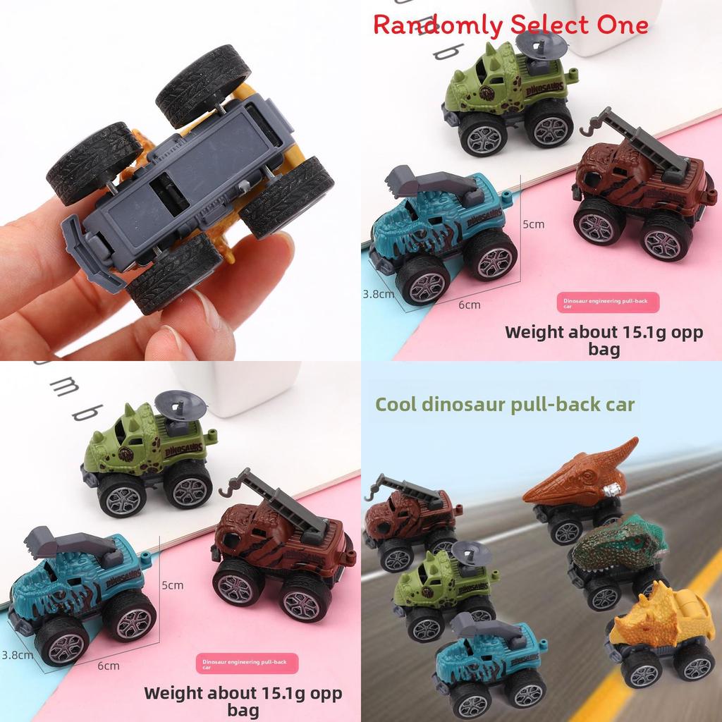 Dinosaur Pull Back Car Toy With Plastic Dinosaur Model For Kids Play And Interactive Learning