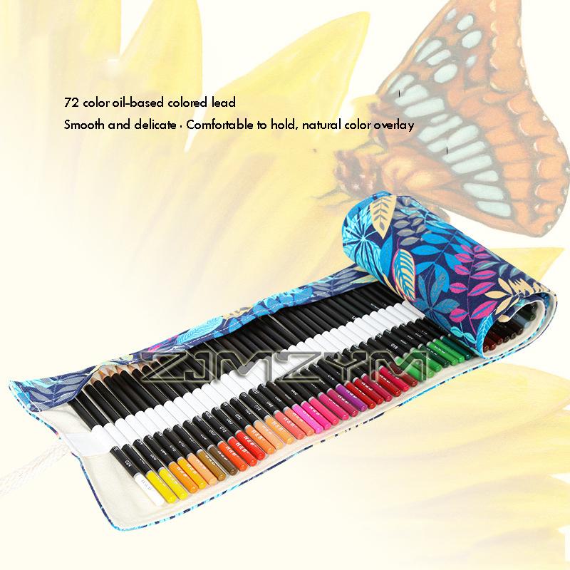 72Pcs Color Pencil Professional Art Oil Pencil Set Handmade Canvas Pencil Wrap Extra Accessories Holiday Gift Pencils