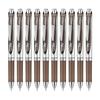 Pentel Ballpoint Pen Gel Ink Energel Retractable 0.7mm Silver Barrel BL77-SP Sepia 10 Pieces