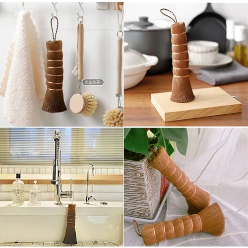 Kitchen brush, palm scrubber, healthy scrubbing brush, handle kitchen brush, dish brush, for woks and iron frying pans, Kamenoko scrubber, palm and co