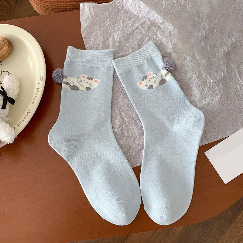 

1Pair Cartoon Skin-Friendly Animal Egg Socks Comfortable Print Cartoon Multi-element Three-dimensional Cotton