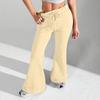 Ladies Fashion Loose Draw String Waist Solid Color Cargo Pants Leisure Flares