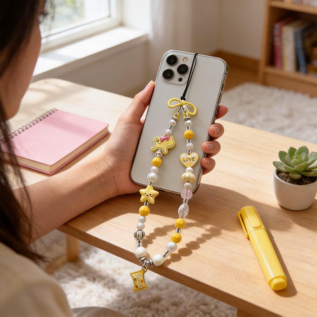 Cartoon Cat Candy Phone Lanyard With Pvc Chain For Kids And Adults
