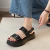 Fashion 2024 Platform Sandals Women Summer Shoes Buckle Slides Casual Sandals Black Sports Flat Sandalias De Mujer Women Shoes