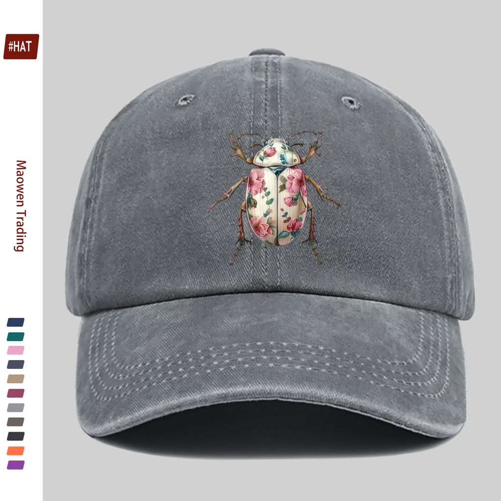 Pc Floral Beetle Pattern Printed Baseball Cap Spring Summer Fashion Decor Sun Hat Truck Driver Papa Hat Comfortable Lightwei