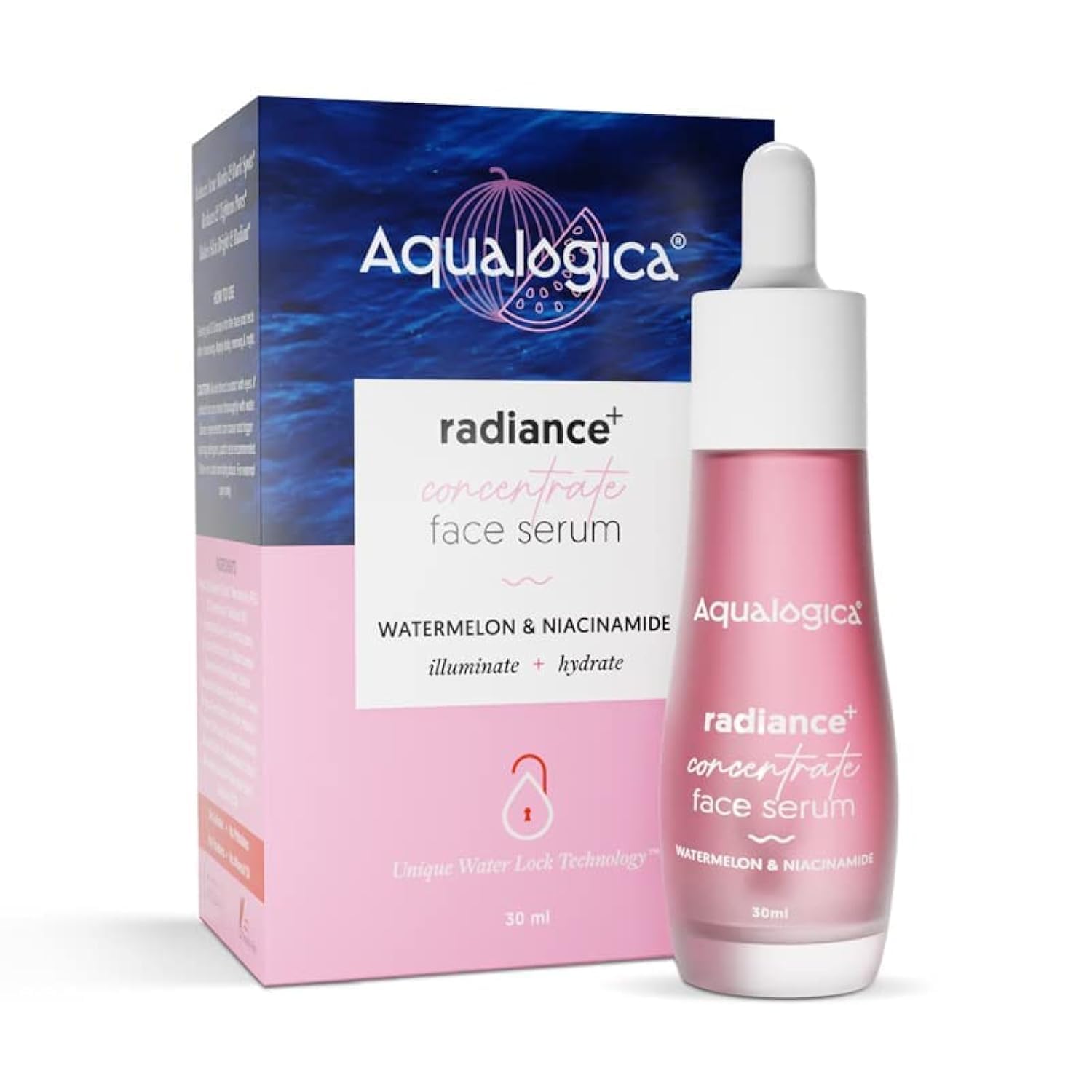 Aqualogica Radiance+ Concentrate Niacinamide Face Serum 30ml for Glowing, Oily & Dry Skin, Brightens & Rejuvenates