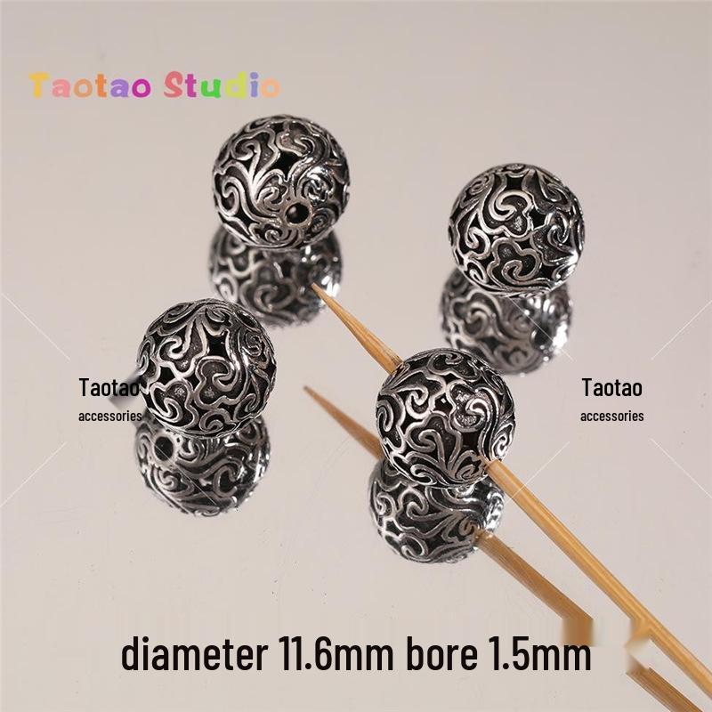 Tibetan Antique Silver Flower Spacer Beads Pendant for DIY Jewelry