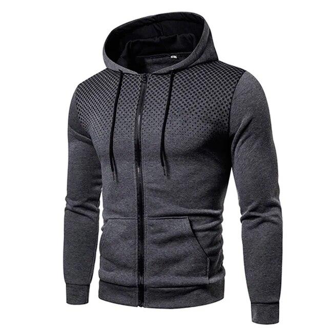 Herren Herbst Kapuzenjacke Langarm Pullover Hoodie Zip Up Cardigan Baumwolle Kapuzenpullover Mantel