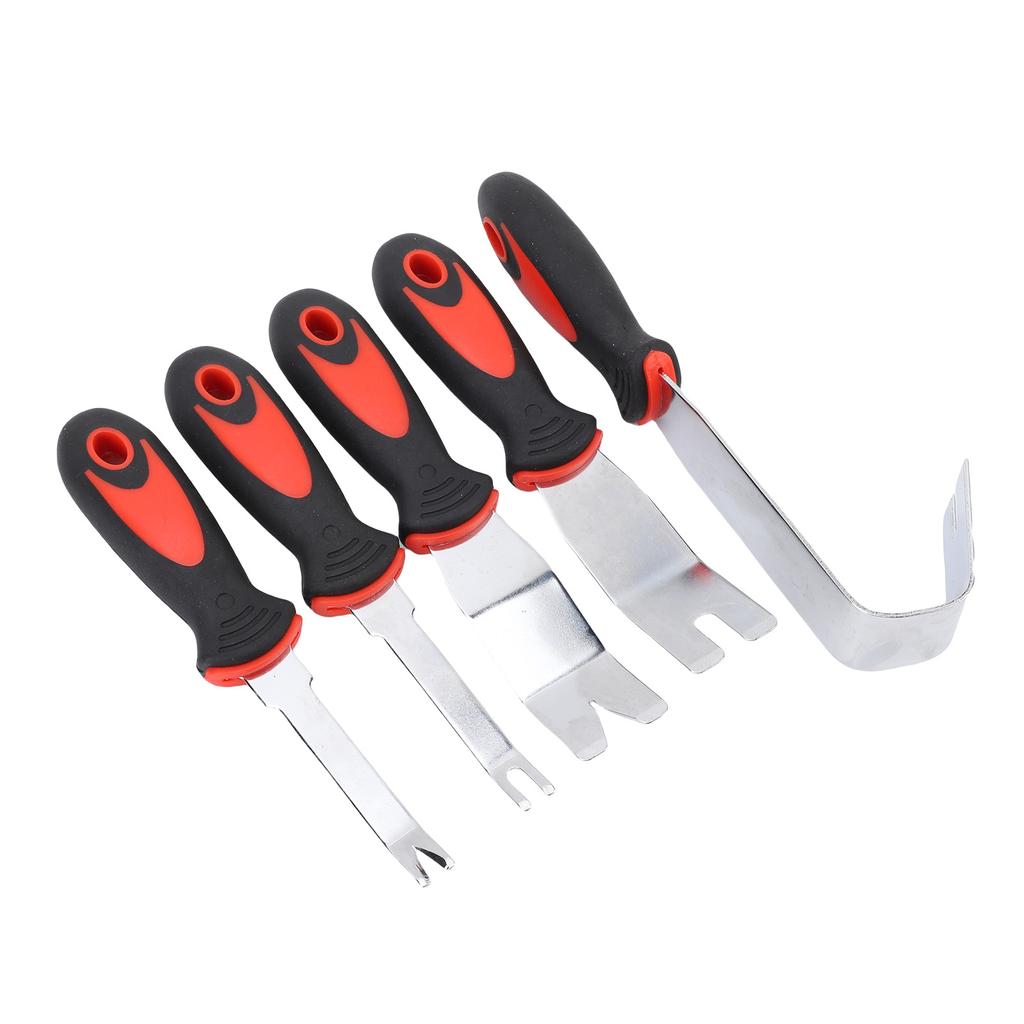 5 PCS Car Trim Removal Tool Kit Stainless Steel Auto Clip Fastener Remover Pry Tool Set for Vehicle Upholstery Door