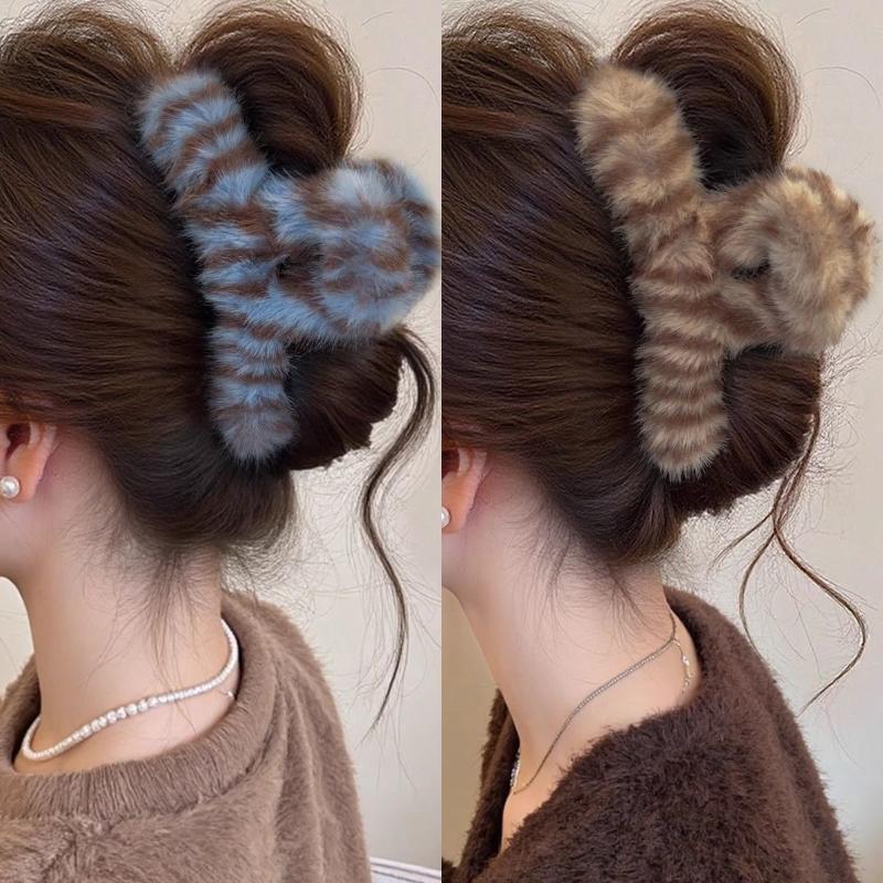 Plush Hair Clip Autumn Winter Woman Hair Accessories Large Shark Clips Fashion Girls Headwear Korean Female Headdress