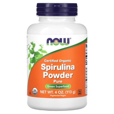 Certified Organic Spirulina Powder, Pure Ingredients, 4 Oz (113 G)