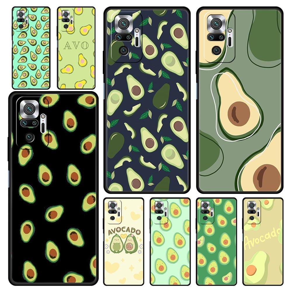 Cute Avocado Phone Case Cover for Redmi 14C 10C Note 15 14 13 12 10 11 K40 Pro Plus 5G Shockproof Soft TPU Shell Fundas Capas