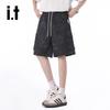 Izzue Men's Casual Straight-Leg Cargo Shorts