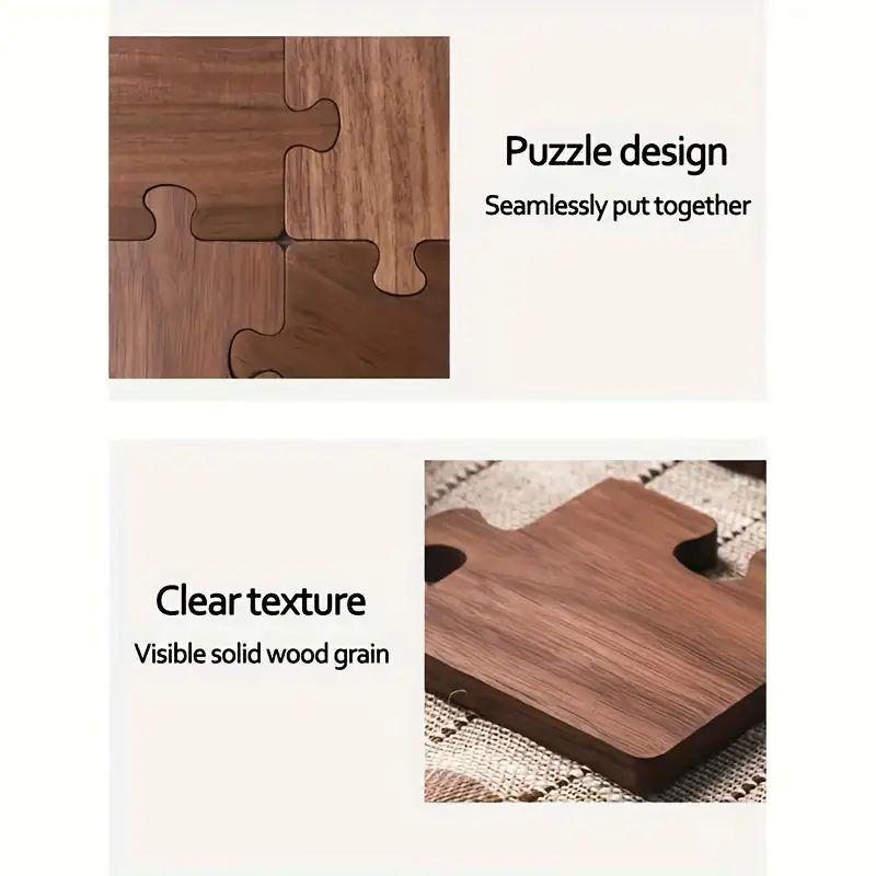 Retro Wooden Jigsaw Coasters: Cross-border Bar & Dining Table Decorations