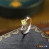 S925 Sterling Silver Ring Women's Square Natural Peridot Topaz Ring Premium Accessories Women's Daily Jewelry Gift
