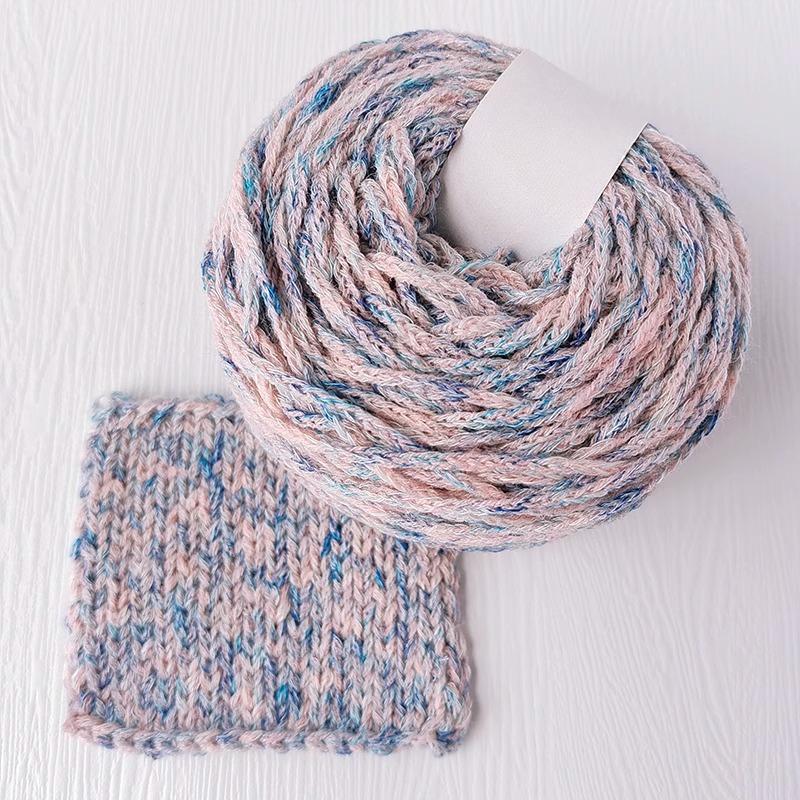 50g/Ball Colorful Flat Ribbon Yarn 1.8mm Hand Woven Hollow Gradient Cotton Yarn DIY Woven Shawl Sweater Scarf Handbag Thread