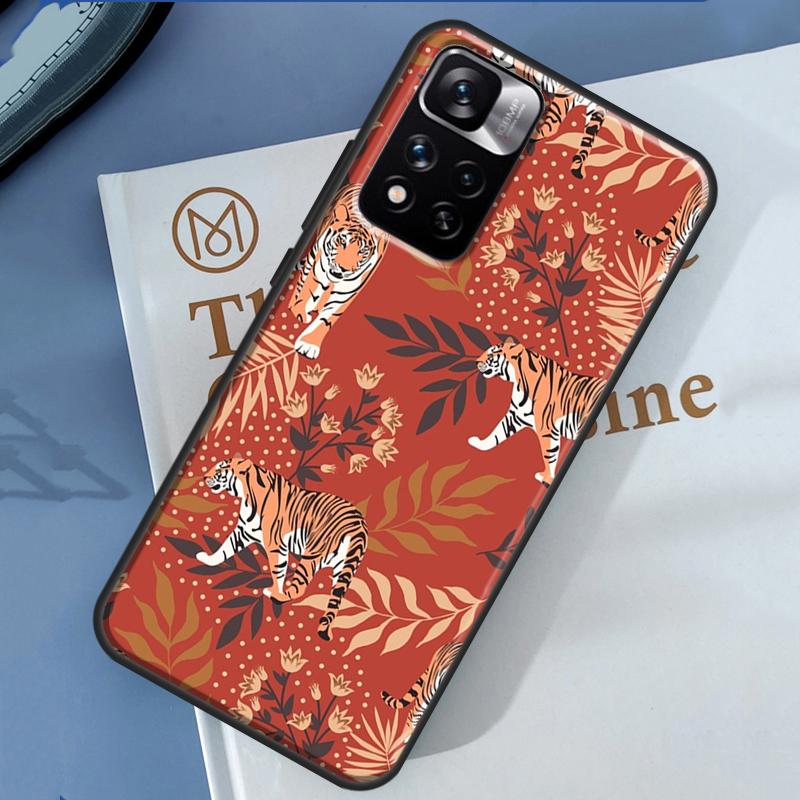 Tigers Leopards Tropical Leaves Case For Xiaomi Redmi Note 13 12 11 9 10 14 Pro 9S 10S 11S 12S Redmi 14C 10C 12C 13C Cover